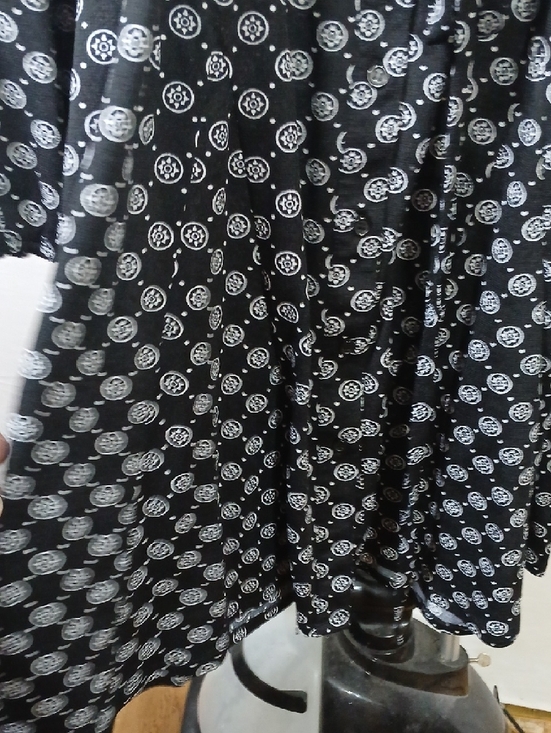 Cato Black Long Sleeve Shirt Dress with White Dot Medallion Print - Picture 6 of 9